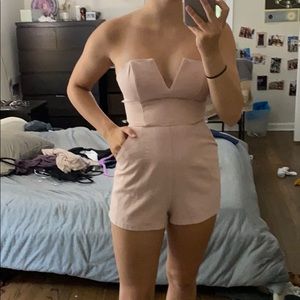 Blush strapless romper